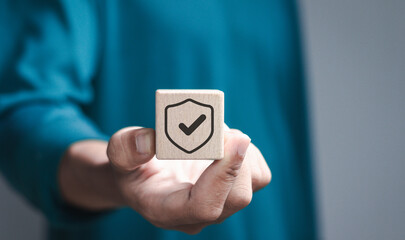 Safety quality management concept. identity proofing for security protection system, Certified...