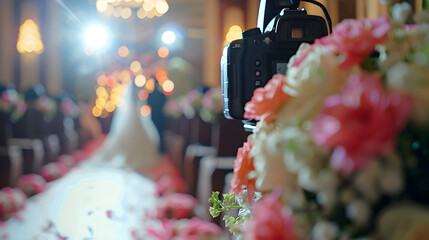 camera show viewfinder image catch motion in interview or broadcast wedding ceremony catch feeling stopped motion in best memorial day concept : 