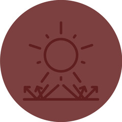 Sunscreen Protection Vector Line Maroon Circle Maroon