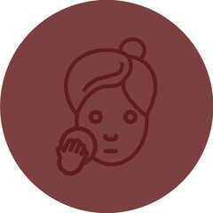 Facial Cleansing Vector Line Maroon Circle Maroon