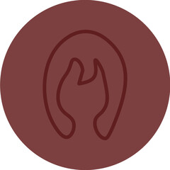 Healthy Hair Vector Line Maroon Circle Maroon