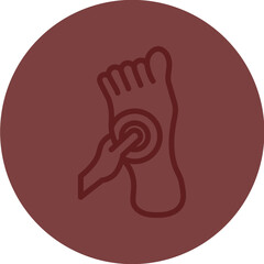 Massage Vector Line Maroon Circle Maroon