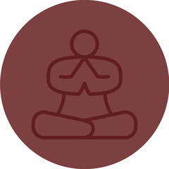 Yoga for Beauty Vector Line Maroon Circle Maroon