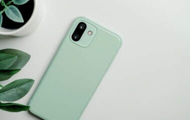 Green Smartphone Camera and Charging Port