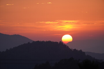 sunset in the mountains