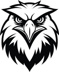 Eagle Face Logo Style Silhouette Vector Illustration