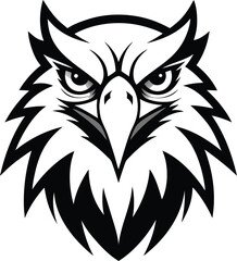 Eagle Face Logo Style Silhouette Vector Illustration
