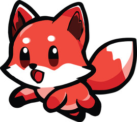  red fox illustration cute