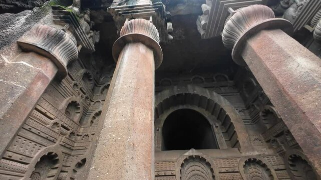 Entrance to the Chaitya Hall,  Bedse Cave, Maval taluka, Pune, Maharashtra