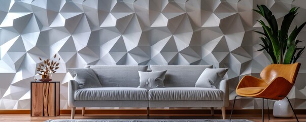 Fototapeta premium 3D geometric wallpaper with intricate tessellations and a sense of depth, ideal for modern interiors