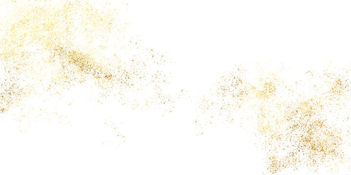 Gold Foil splatter glitter Golden  stroke on transparent background.Festive background with gold glitter and confetti for celebration with glowing golden particles.