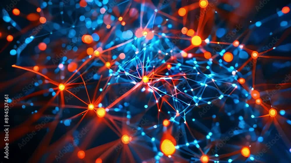 Aufkleber video of brain's neural network. the image is abstract and has a futuristic feel to it.