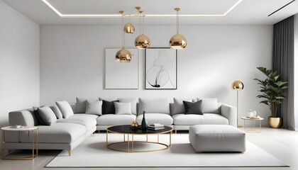 Photo interior modern design room 3d illustration