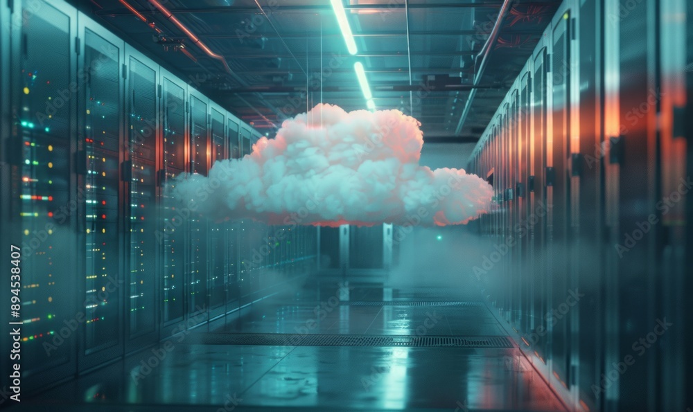 Poster cloud computing solutions driving efficiency and scalability in businesses