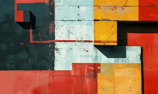 Constructivist abstraction with industrial materials and geometric forms, celebrating the beauty of structure and composition in abstract art