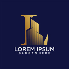 Fototapeta premium initial monogram logo for real estate with home shape creative design