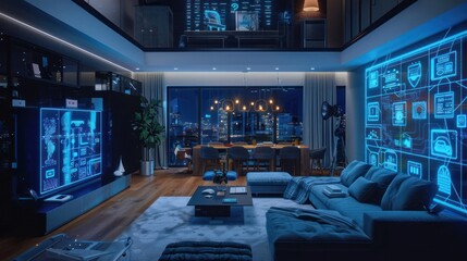 Smart home with integrated devices, controlled through a central AI system