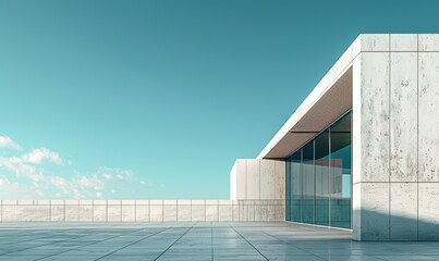 Minimalist architecture with clean lines and stark contrasts, emphasizing simplicity and functionality in modern design