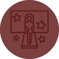 Fashion Shows Vector Line Maroon Circle Maroon