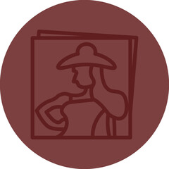 Fashion Magazines Vector Line Maroon Circle Maroon