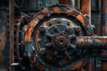 Fototapeta premium Rusty Gear Wheel Close Up.