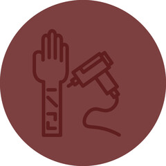 Obraz premium Tatoos Fashion Vector Line Maroon Circle Maroon