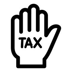 Income tax icon in thin line style. Vector illustration graphic design