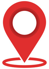 Pin location flat icon illustration isolated on white background.