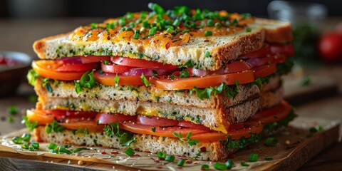 National Sandwich Day stacked sandwiches, September 21st