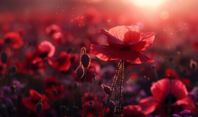 Remembrance Day with poppy displays and moments of silence on November 11th