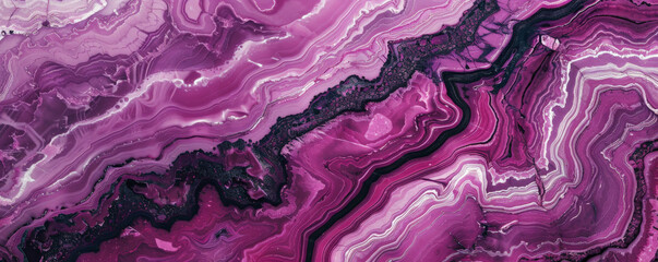 The background of a striking magenta onyx marble texture, with dramatic black and white veining. Perfect for use in bold fashion branding, unique interior design projects, or vibrant digital art.