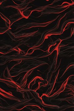 Red thunderlights on black background, seamless pattern random design