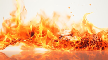 Fototapeta premium Fire and sparks on white background. AI Generative.