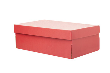 Red Cardboard box isolated on a transparent background.