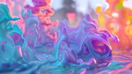 Obraz premium Liquid Art with Pastel Color Effects and Oil Paint. Perfect for Backgrounds and Creative Uses
