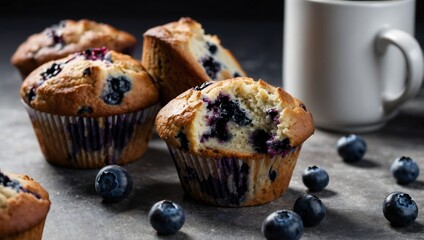 genrative ai Blueberry muffins with fresh blueberries and a simple background
Blueberry muffins with fresh blueberries and a simple background
