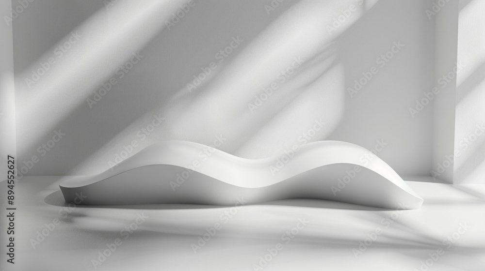 Poster white abstract stage background product display podium. product display presentation with generative