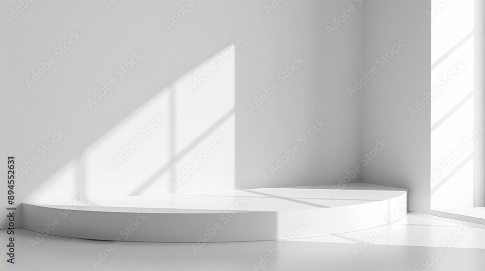 Poster white abstract stage background product display podium. generative ai.