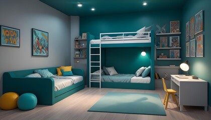 Photo interior modern design room 3d illustration