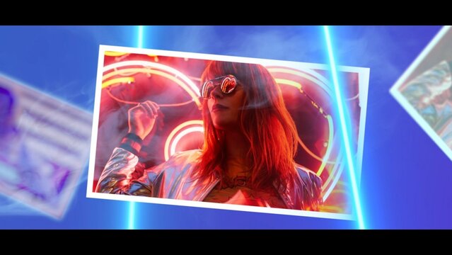 Neon Glowing Picture Frame Dynamic Slideshow