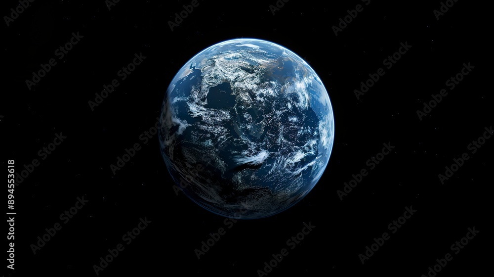 Poster view of the planet from space.
