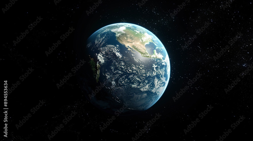 Poster view of the planet from space.