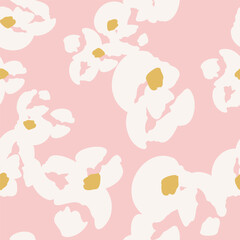 Stylish seamless pattern with abstract flowers. Vector square background, illustration, print, design