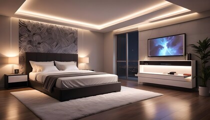 Photo interior modern design room 3d illustration