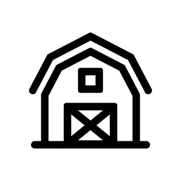 recommend clip art: Barn icon in thin line style. Vector illustration graphic design