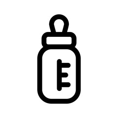 Obraz premium Baby bottle icon in thin line style. Vector illustration graphic design