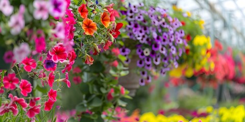 Obraz premium Close Up Shot of Colorful Petunias