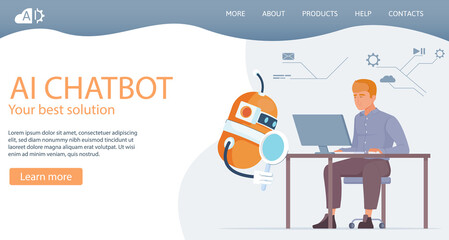 Conversational AI chatbot Hand drawn landing page