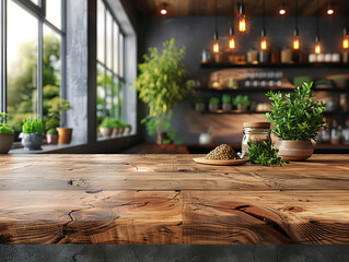 Kitchen background top counter interior wood blur home wooden empty room light white. Top kitchen product background desk modern window food display design texture tabletop restaurant board wall