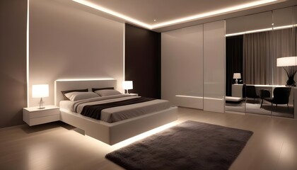 Photo interior modern design room 3d illustration